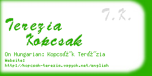 terezia kopcsak business card